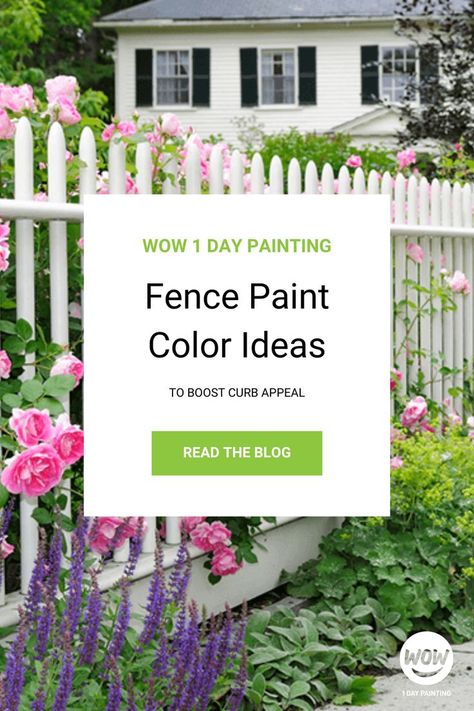 A well-chosen fence paint color can enhance your home's curb appeal, increase property value and create a striking first impression. Whether you're refreshing your existing fence or planning a new paint job, we have a comprehensive guide to wood fence paint color ideas. Fence Paint Colours, Blue Fence, Most Popular Paint Colors, Boost Curb Appeal, Wood Fences, Natural Stain Wood, Black Fence, Paint Color Ideas, Popular Paint Colors