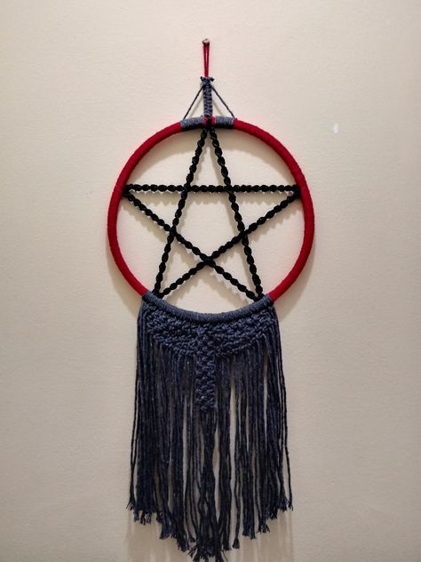 Macrame Pentagram, Dream Catcher, Macrame, Macramé