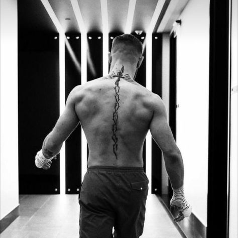 Mcgregor Back Tattoo, Conor Mcgregor Back Tattoo, Conor Mcgregor Hairstyle, Conor Mcgregor Tattoo, Cool Chest Tattoos, Chest Tattoos, Back Tattoos For Guys, Chest Tattoo Men, Conor Mcgregor