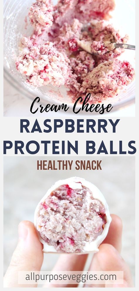 Herbalife Protein Balls Energy Bites, Protein Balls With Cream Cheese, Keto Friendly Protein Balls, Hi Protein Low Carb Desserts, Raspberry Protein Balls, Strawberry Cheesecake Protein Balls, Low Carb Protein Balls No Bake, Keto Balls Low Carb, Cream Cheese Bites No Bake