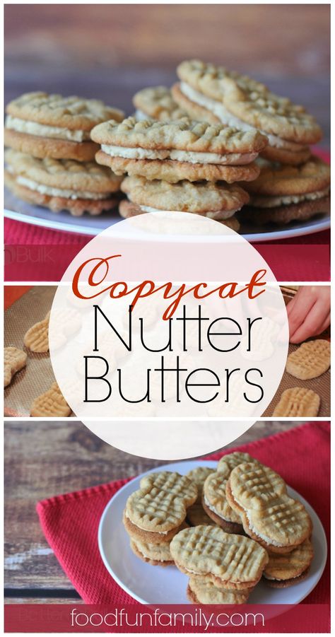 Copycat Nutter Butter recipe from Food Fun Family - these homemade cookies are even more delicious than the store bought variety Copycat Cookies, Squares Recipes, Xmas Baking, Butter Brownies, Scratch Recipes, Nutter Butter Cookies, Recipes Cookies, Nutter Butter, Butter Bars