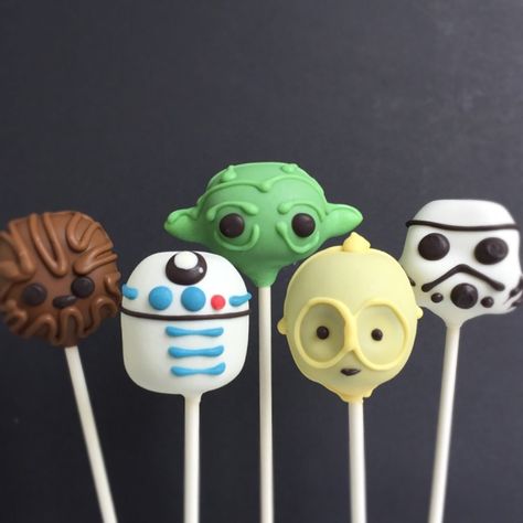 Star Wars Essen, Star Wars Cake Pops, Cake Pops Ideas, Star Wars Birthday Cake, Cake Pop Designs, Star Wars Food, Star Wars Cake, Star Wars Birthday Party, Cupcakes Decorados