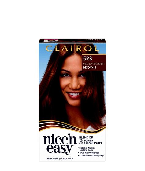 CLAIROL PERMANENT Color Reddish Medium (hair color) Medium Reddish Brown Hair, Medium Reddish Brown Hair Color, Medium Reddish Brown, Reddish Brown Hair Color, Reddish Brown Hair, Brown Hair Color, Gray Coverage, Permanent Hair Dye, Hair Coloring