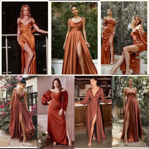 Orange Brown Dress, Terracota Dress Outfit Wedding, Bridesmaid Terracota, Vestidos Color Cobre, Maid Of Honor Gown Elegant, Boda Color Terracota, Terracota Bridesmaid Dress, Terracota Dress, Brides Mate Dress