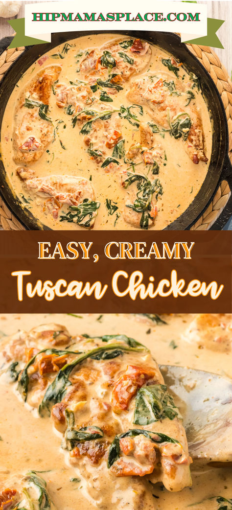 creamy Tuscan chicken recipe Creamy Tuscan Chicken, Cooking Spinach, Chicken Breast Cutlet, Creamy Parmesan Sauce, Tuscan Chicken, Breast Recipe, Sun Dried Tomatoes, Boneless Skinless Chicken Breast, Creamy Sauce