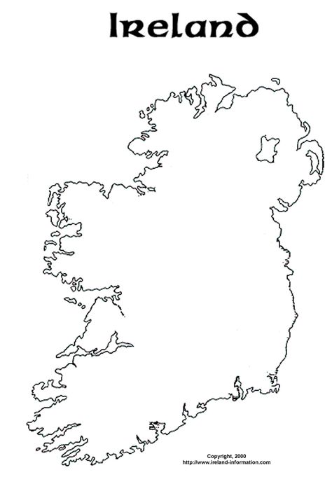 Ireland Map Tattoo, Map Of Ireland, Coloring Pages Ideas, Pages Ideas, Ireland Map, Map Tattoos, Map Outline, Easy Coloring, Printable Maps