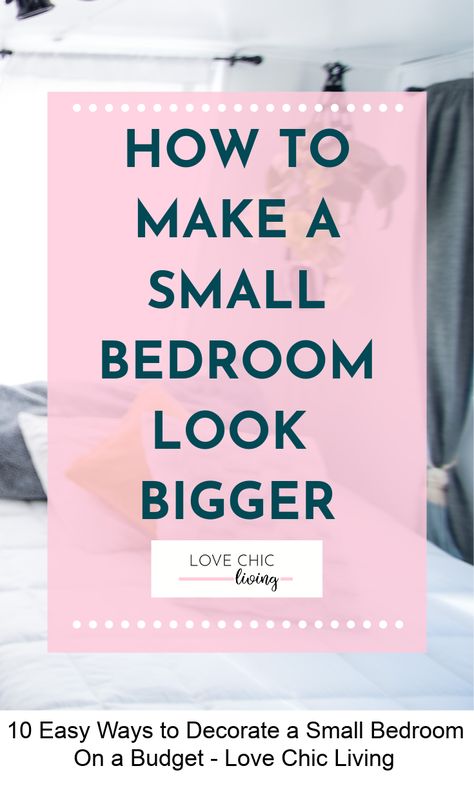 Easy ways to decorate a small bedroom on a budget with lots of ideas, tips and suggestions that you might not have considered before. Small Bedroom For Women, Jennie House, Design For Small Bedroom, Small Bedroom Interior Design, Small Bedroom Look Bigger, Bedroom Design On A Budget, Small Bedroom Ideas For Women, Small Bedroom Makeover, Small Bedroom Organization