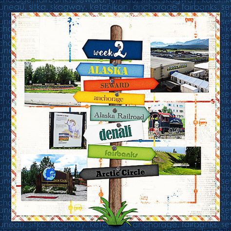 Scrapbooking Alaska, Trip Scrapbook, Cruise Scrapbook Pages, Life Template, Scrapbook Planning, Beach Scrapbook Layouts, Scrapbooking Layouts Travel, Family Layout, Cruise Scrapbook