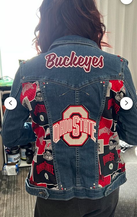 Game Outfit, Football Game Outfit, Cute Sewing Projects, Custom Denim, Fashion Hacks, Ohio State Buckeyes, Football Mom, Football Game, Sports Teams