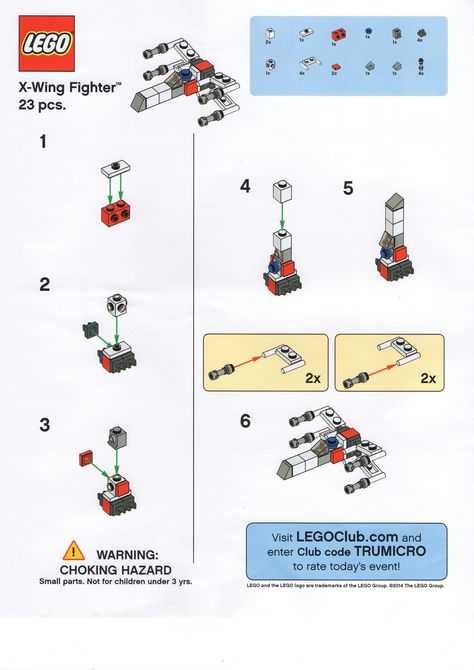 LEGO Star Wars Toys R Us X-Wing Fighter | Read more here: ww… | Flickr Lego Tricks, Star Wars Starfighter, Lego Star Wars Mini, Lego Microscale, Instructions Lego, Lego Mosaic, Lego Building Instructions, Lego Micro, X Wing Fighter