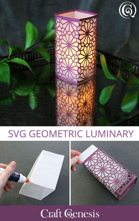 SVG Geometric Luminary Paper patterns #paperpatterns Paper patterns printable #paperpatternsprintable Paper patterns templates #paperpatternstemplates Paper patterns design 2.124 Cricut Luminary Projects, Paper Lantern Cricut, Cricut Paper Lantern, Cricut Silhouette Images, Cricut Luminaries, Cricut Lanterns, Paper Luminaries, Balloon Lanterns, Cricut Patterns