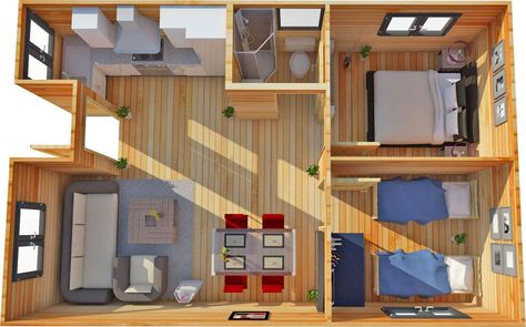 2 bed annex plan - the bothy Log Cabin Loft, Annex Ideas, Cube Building, Shopping Images, Studio Apartment Floor Plans, House Plans Australia, Cabin Loft, Garden Cabins, Uk Shopping