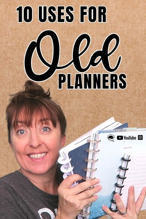 Have you spotted outdated Happy Planners in the clearance section of the craft store and thought "how do I use that?". Well I'm sharing 10 ideas to reuse and repurpose expired planners. Filofax Inspiration, Planner Youtube, Happy Planner Printables, Creative Planner, Pretty Planners, Personal Organization, The Happy Planner, Craft Room Organization, Handmade Books