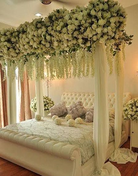 Wedding Night Bedroom, Bridal Room Decor, Wedding Night Room Decorations, Romantic Bedroom Design, Rooms Decoration, Romantic Room Decoration, Muebles Shabby Chic, Wedding Bedroom, Wedding Room Decorations