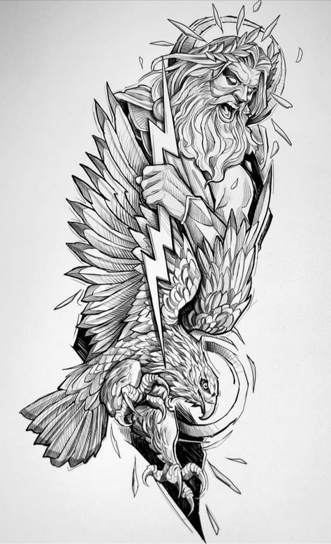 Tattoo Avant Bras, Pola Cat Dinding, Greek God Tattoo, Viking Tattoo Sleeve, Poseidon Tattoo, Zeus Tattoo, Tato Lengan, Men Tattoos Arm Sleeve, Greek Mythology Tattoos