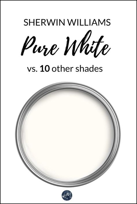 PURE WHITE vs. THE 10 BEST SHADES OF WHITE (Alabaster, Extra White, & More) - Kylie M Interiors White Dove Vs Pure White, Alabaster Vs Pure White, Sherwin Williams Pure White, Sherwin Williams Creamy, Benjamin Moore Cloud White, Kylie M Interiors, Sherwin Williams Extra White, White Paint Color, Sherwin Williams Alabaster