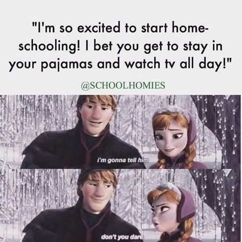 Happy first day of distance learning (A.K.A homeschooling)! To all my teachers out there who are completely adapting their plans yall are doing amazing!! To all my mommas and daddies out there who just became teachers overnight: expelling isnt the answer  Do what you can and try again tomorrow.  Were all learning! Be patient to your kids be kind to their teachers and remember that a lot of our educators are doing double duty with their own children Homeschooler Memes Funny, Homeschool Memes Humor, Funny Homeschool, Homeschool Humor, Homeschool Quotes, Kids At Home, Home Schooling, Clean Memes, Homeschool Life