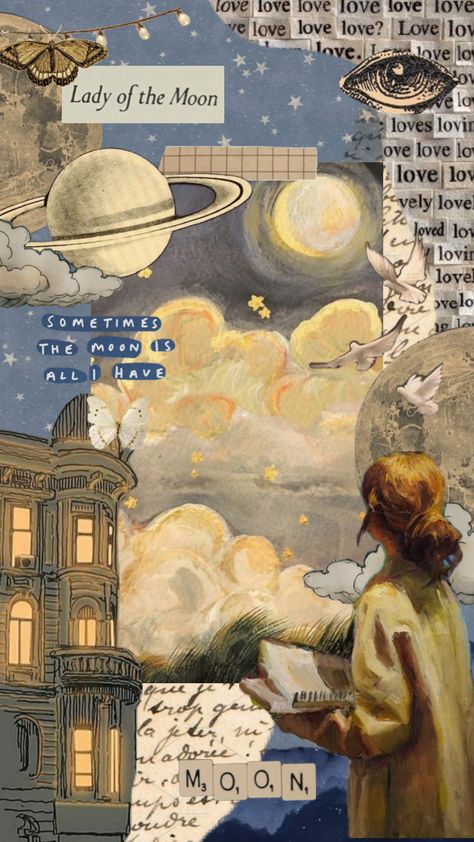 Sometimes, the moon is all i have Moon Witch, Collage Art Mixed Media, Art Inspiration Painting, Mixed Media Collage, Your Aesthetic, Connect With People, Creative Energy, Collage Art, The Moon