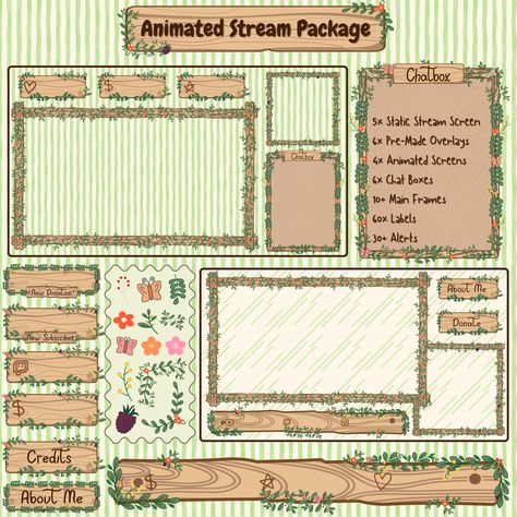 Forest Twitch Cozy Overlay , Twitch stream package , Steam screens, Twitch alerts, Twitch assets, Green Forest Twitch Overlay , Twitch panel 🌲A collection of immersive forest-themed lo-fi stream overlays with animations to enhance your streaming experience. Introducing our collection of animated and forest-themed lo-fi stream overlays. Step into a world of lush greens, earthy browns, and serene vibes. Customized for Twitch, these overlays are guaranteed to create a tranquil, nature-inspired atm Stream Template, Twitch Assets, Twitch Background, Tranquil Nature, Twitch Alerts, Twitch Streaming, Start Screen, Twitch Panels, Stream Overlay