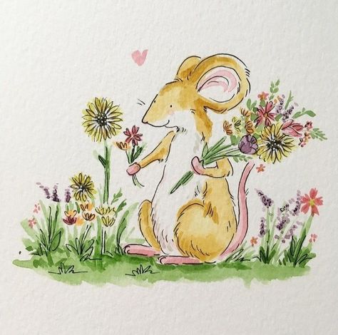 Drawing About Yourself, Hamster Drawing Sketches, Promise Illustration, Magic Drawings, Knitting Cartoon, Whimsical Drawings, Maus Illustration, Magic Drawing, Easy Animal Drawings