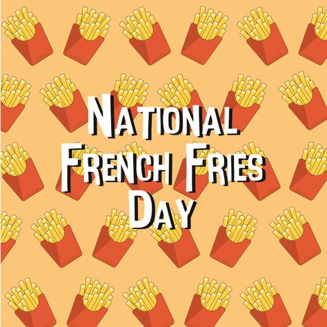 National french fries day Premium Vector | Premium Vector #Freepik #vector #background French Fries Day, Funny Breakfast, Pattern Template, Food Patterns, Burger And Fries, Delicious Pizza, Fast Food Restaurant, Card Patterns, Seamless Background