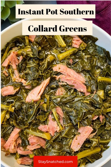 Kale Greens Recipe Southern, Instant Pot Collard Greens Recipe, Instant Pot Collard Greens, Crockpot Collard Greens, Collar Greens, Cooking Collard Greens, Vegan Collard Greens, Southern Collard Greens, Southern Foods