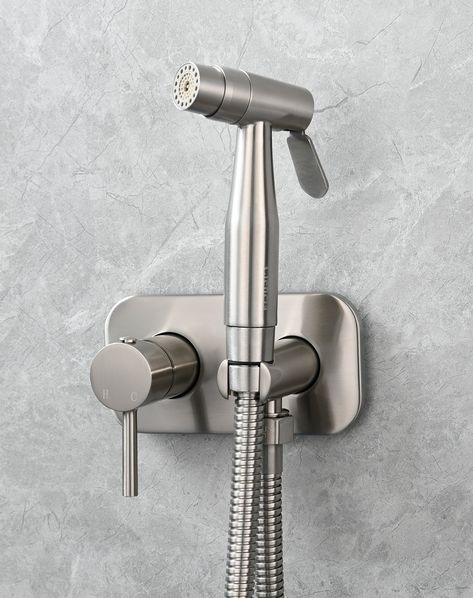 Tecmolog Toilet Concealed Hot and Cold Bidet Spray Set, Brass Hand Held Warm Water Sprayer Shattaf, Brushed Nickel #Toilet #Bidet #Bathroom https://www.sanitarya.com/products/ws024f9 Toilet Bowl Stain, Toilet Seat Lid Covers, Bathroom Bidet, Toilet Tank Cover, Bidet Attachment, Toilet Roll Craft, Toilet Bidet, Toilet Paper Tube, Bidet Sprayer