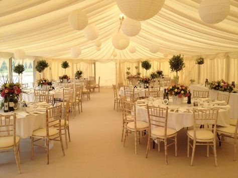 Chivari Chairs with round tables in a fully lined marquee with carpet. #chivarichairs Wedding Tables Round, Chivari Chairs, Vintage Feeling, Round Tables, Wedding Tables, Marquee Wedding, Beautiful Lakes, Getting Married, Carpet