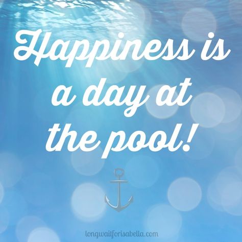 Happiness is a day at the pool. {Pool Quote} Pool Party Quotes, Pool Quotes Summer, Pool Games Kids, Pool Captions, Swimming Pool Quotes, Fun Pool Games, Pool Quotes, Party Quotes Funny, Quotes Summer