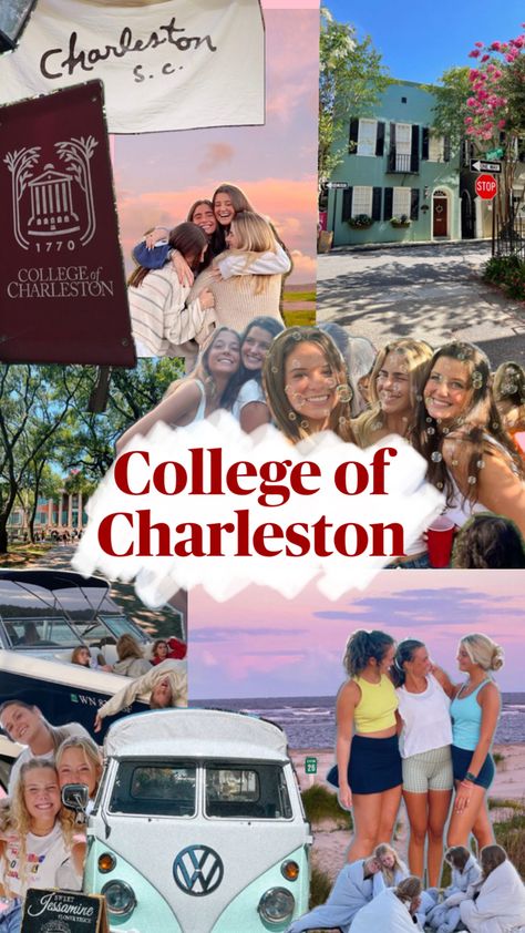 Aesthetic Colleges, Charleston Aesthetic, College Collage, Summer Needs, College Of Charleston, College Freshman, Freshman College, Dream School, Lucky Girl