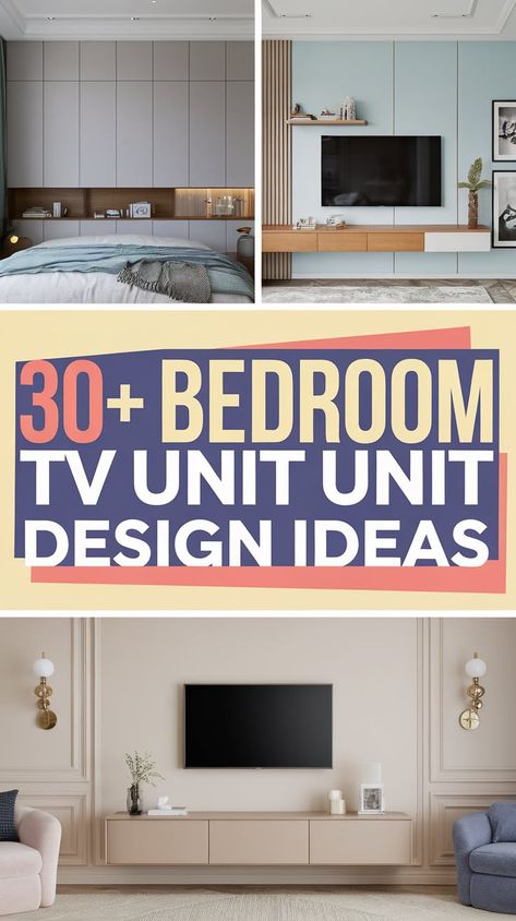 30+ Bedroom TV unit design | Contemporary Style Guide Wardrobe Tv Bedroom, Tv Unit In Bedroom Modern, Tv Panel For Bedroom, Small Tv Unit Design Modern Living, Bedroom Tv Unit Design Small Spaces, Small Tv Unit Design Modern, Tv Cabinet For Bedroom, Wardrobe With Tv Unit, High Rise Bed