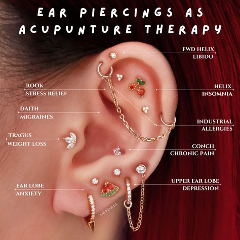 Ear Piercing Diagram, Ear Piercings Placement Chart, Full Ear Piercings, Ear Seeds, Different Ear Piercings, Unique Ear Piercings, Ear Peircings, Ear Piercings Chart, Piercing Chart