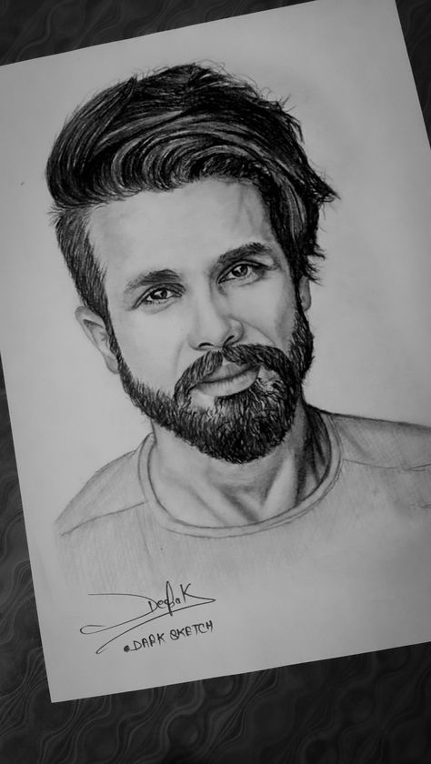 Shahid Kapoor Sketch, Celebrity Sketch, Shading Pencil, Sketch Portrait, Sketching Drawing, Sketch Pencil, Shahid Kapoor, Dark Art Tattoo, Celebrity Drawings