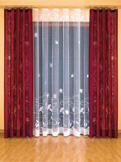 Red Curtain Bangs, Colorful Curtains Living Room, Red Curtains Living Room, Curtain Bangs Hairstyles, Curtains Living Room Modern, Curtain Styles, The Curtains, Living Room Decor Curtains, Bangs Hairstyles