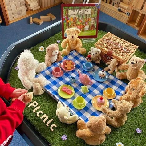 Teddy Bear Preschool Activities, 3 Bears Cottage Role Play, Teddy Bears Picnic Activities Eyfs, Teddy Bear Picnic Activities Kindergarten, Teddy Bears Picnic Activities, Teddy Bear Picnic Kindergarten, Teddy Bears Picnic, Bears Preschool, Bears Game