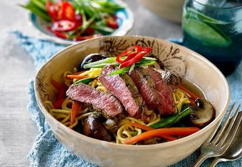 Lamb Noodles, Chicken Rissoles, Lamb Steaks, Fried Beans, Miso Ramen, Ramen Noodle Soup, Ramen Noodle Recipes, Mince Pie, Australia Food