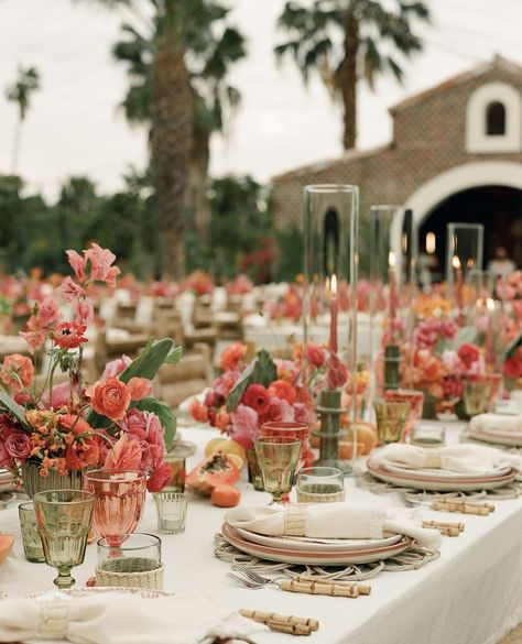 Cabo Themed Party, Mexico Wedding Florals, Spanish Wedding Aesthetic, Sunset Palette Wedding, Sunset Color Wedding Theme, Orange Wedding Palette, Sunset Color Palette Wedding, Cabo Party, Sunset Wedding Theme