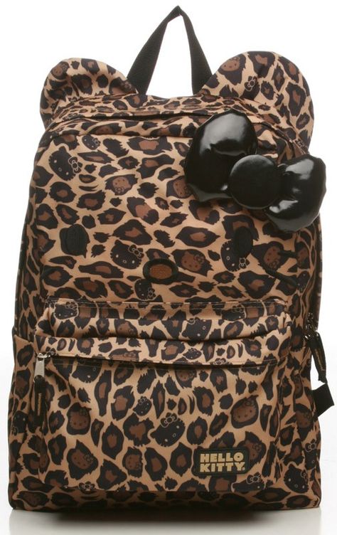 Hello Kitty Leopard Backpack Hello Kitty Leopard, Hello Kitty School, Loungefly Hello Kitty, Hello Kitty Merchandise, 달력 디자인, Leopard Face, Hello Kitty Backgrounds, Hello Kitty Items, Cute Backpacks