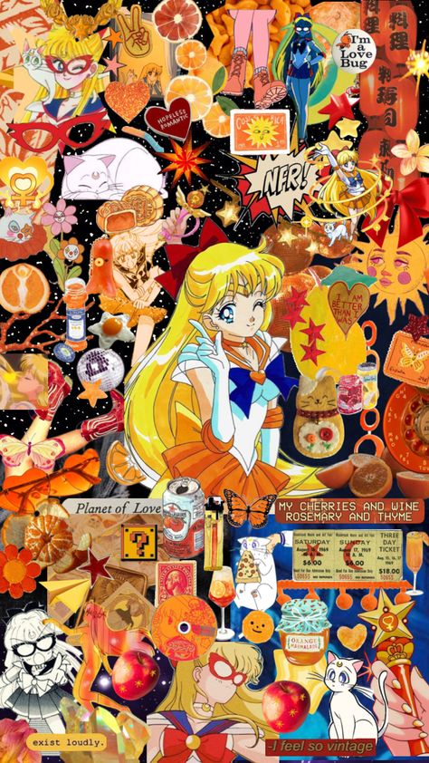 Rabbit On The Moon, Quirky Wallpaper, Sailor Art, Orange Aura, Sailor Moon Love, Sailor Moons, Sailor Mini Moon, Arte Sailor Moon, She Is The One