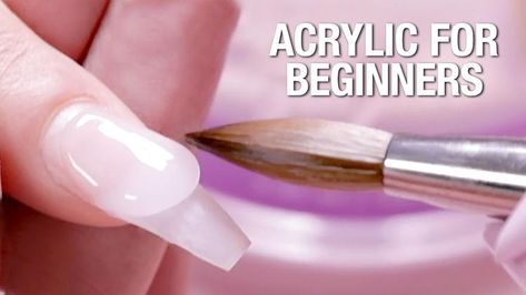 Acrylic For Beginners, Remove Acrylic Nails, Nail Tutorial Videos, Acrylic Nails At Home, Acrylic Tutorials, Acrylic Nail Powder, Sky Nails, Diy Acrylic Nails, Nail Tutorial