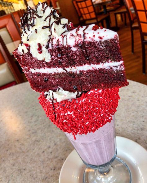 Red Velvet Shake, Milkshake Recipes, Red Velvet Cake, Velvet Cake, Cake Toppings, Guilty Pleasures, House Made, Our House, Best Foods