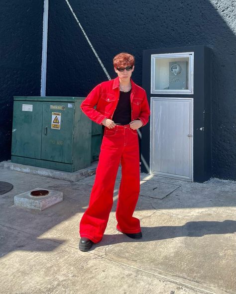 @emir.humberto Eurovision Outfit, Red Moodboard, Sketch Reference, Male Outfits, Iconic Outfits, Outfit Hombre, Wonderland Magazine, Color Outfits, Next Clothes