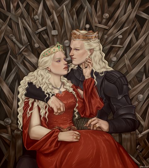 Asoiaf Fanart, Rhaenyra Daemon, Rhaenyra And Daemon, Daena Targaryen, Game Of Thrones Artwork, Dragon House, A Dance With Dragons, Fire And Blood, Got Dragons