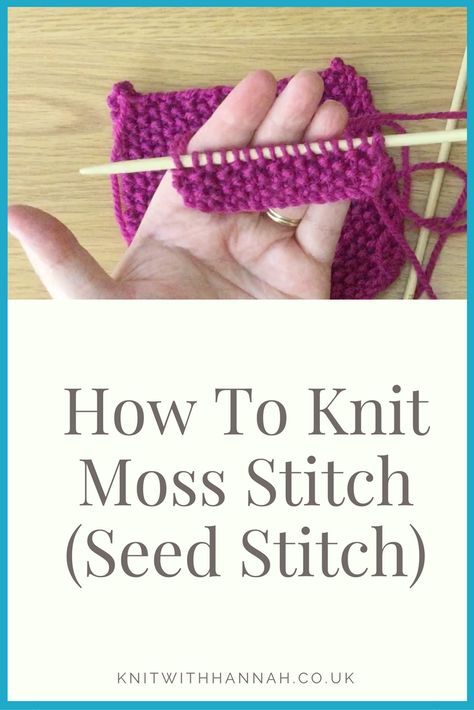 How To Knit Moss Stitch | Knit With Hannah | Moss stitch, as we call it in the UK (also known as seed stitch) is one of the beginner textures that is an absolute classic. It’s been around for generation after generation and every knitter needs it on their repertoire. #knitting #knitwithhannah #mossstitch #learntoknit #beginnerknitters Knitted Moss Stitch, Knitting Moss Stitch, Moss Stitch Knit, Knitting Hacks, Knitting Tips, Knit Stitches, Crochet Stitches Video, Baby Blanket Knitting Pattern, Blanket Knitting