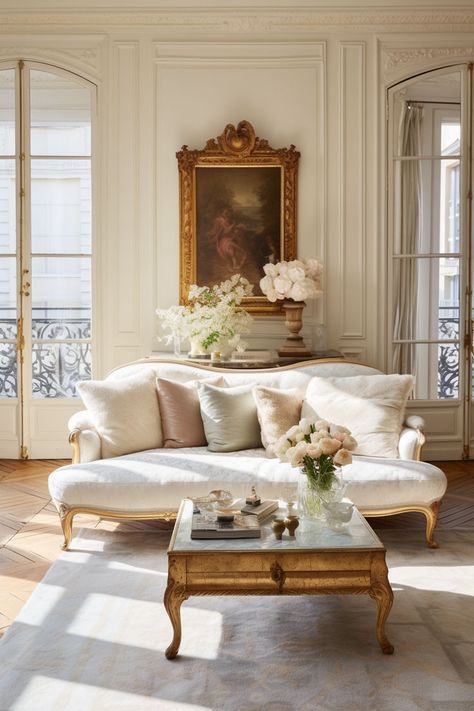 Achieve perfection in your living room with inspirations from Parisian design. French Living Room Decor, French Living Room, Parisian Living Room, French Living Room Design, French Living Rooms, Parisian Interior, French Interior Design, French Apartment, Italian Interior Design