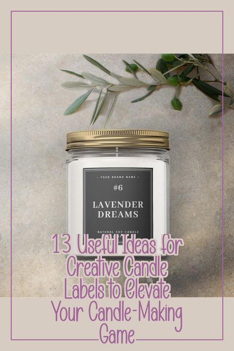 Discover 13 useful ideas for creative candle labels that will elevate your candle-making game! Whether you're crafting for personal use or looking to sell your creations, these unique label designs will add a professional touch to your candles. From elegant typography to playful graphics, learn how to customize your candle labels to reflect your style and brand. Transform your candles into eye-catching gifts or stunning decor with these inspiring label ideas. Candle Design Ideas, Personalized Candle Labels, Playful Graphics, Label Ideas, Elegant Candle, Candle Design, Useful Ideas, Creative Candles, Elegant Typography