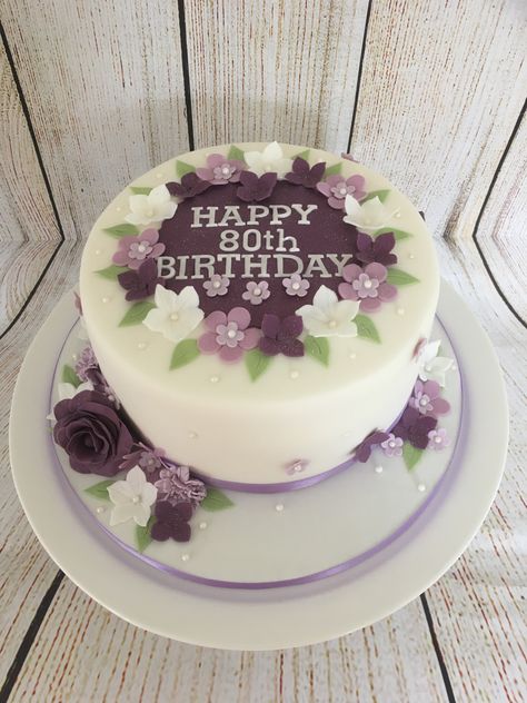 80th Birthday Cake 80th Birthday Cakes For Women, Birthday Cake Grandma, 80th Birthday Cake For Grandma, Cake 80th Birthday, 80th Birthday Cake Ideas, 80th Birthday Cakes, Desert Plating, 80 Cake, Mum Cake