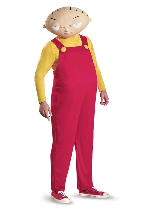 Family Guy Costumes, Family Guy Stewie, Movie Character Costumes, Red Overalls, Yellow Long Sleeve Shirt, Movie Halloween Costumes, Stewie Griffin, Halloween Tee Shirts, Costumes For Teens