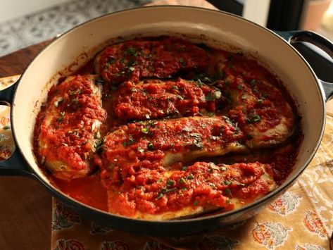 Chicken Sorrentino Recipe, Chicken Sorrentino, Chicken Eggplant, Chicken Breast Cutlet, Marinara Sauce Homemade, Valerie Bertinelli, Homemade Marinara, Chicken Dinners, Chicken Cutlets