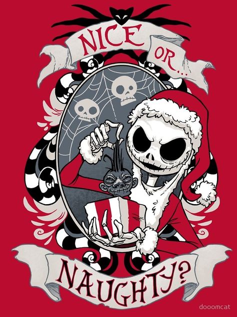 "Scary Santa" iPhone Case & Cover by dooomcat | Redbubble Nightmare Before Christmas Drawings, Nightmare Before Christmas Tattoo, Jack The Pumpkin King, Nightmare Before Christmas Wallpaper, Christmas Tattoo, Tim Burton Art, Sally Nightmare, Creepy Christmas, Tim Burton Movie